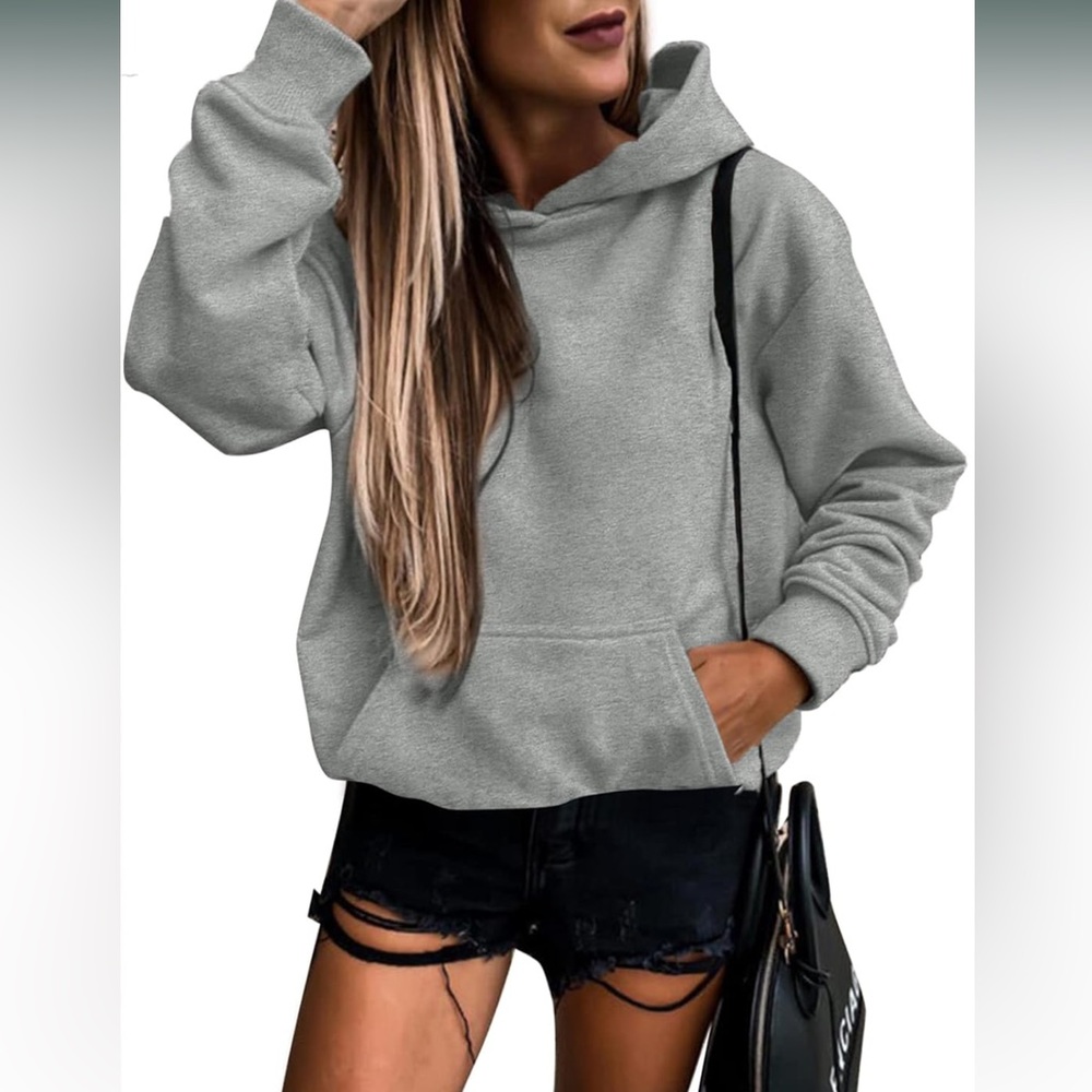 Womens vintage oversized sweatshirt popover hoodie with pockets essential jacket